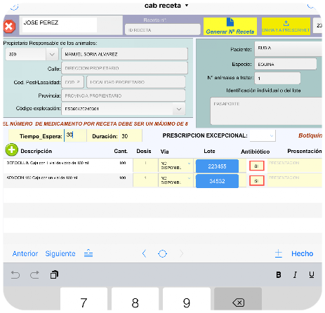 Recevet, Prescrivet, Presvet, Antibioticos